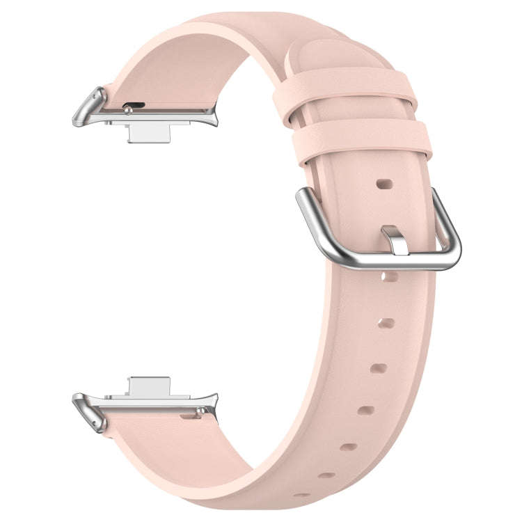 For Xiaomi Smart Band 9 Pro / 8 Pro Round Tail Top Layer Leather Watch Band(Pink)