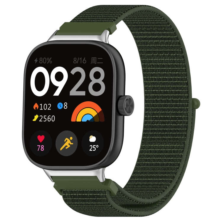 For Xiaomi Smart Band 9 Pro / 8 Pro Nylon Loop Metal Connector Watch Band(Army Green)