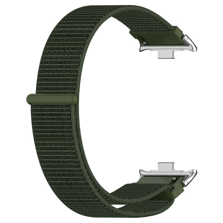 For Xiaomi Smart Band 9 Pro / 8 Pro Nylon Loop Metal Connector Watch Band(Army Green)