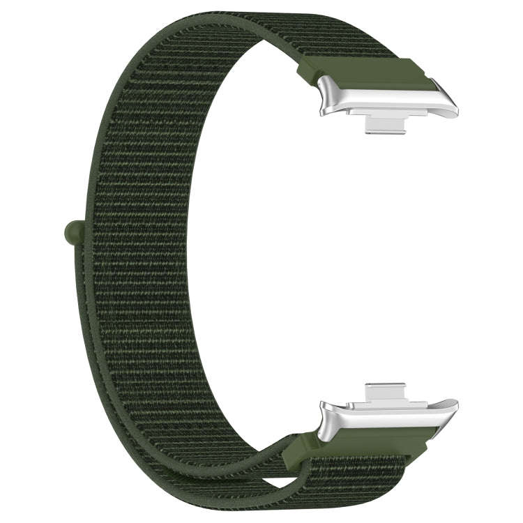 For Xiaomi Smart Band 9 Pro / 8 Pro Nylon Loop Metal Connector Watch Band(Army Green)