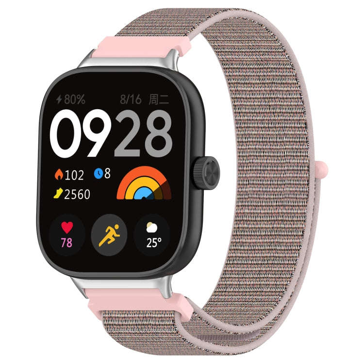 For Xiaomi Smart Band 9 Pro / 8 Pro Nylon Loop Metal Connector Watch Band(Pink)