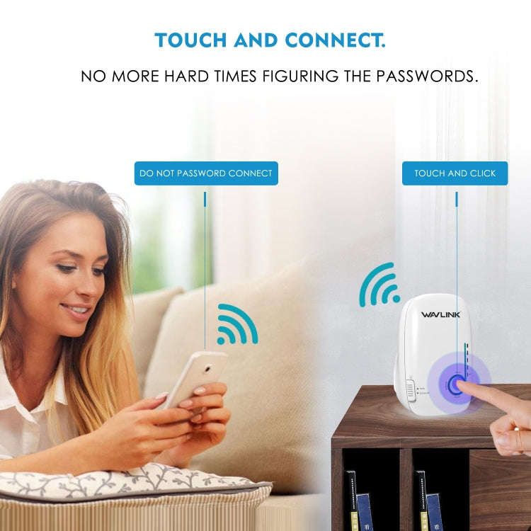 WAVLINK WN576K1 AC1200 Household WiFi Router Network Extender Dual Band Wireless Repeater, Plug:A...