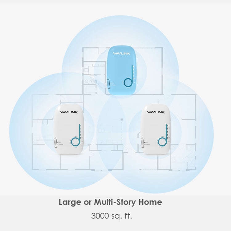WAVLINK WN576K3 AC1200 Household WiFi Router Network Extender Dual Band Wireless Repeater, Plug:A...