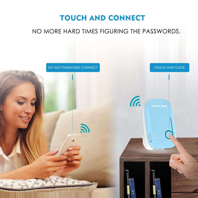 WAVLINK WN576K3 AC1200 Household WiFi Router Network Extender Dual Band Wireless Repeater, Plug:A...