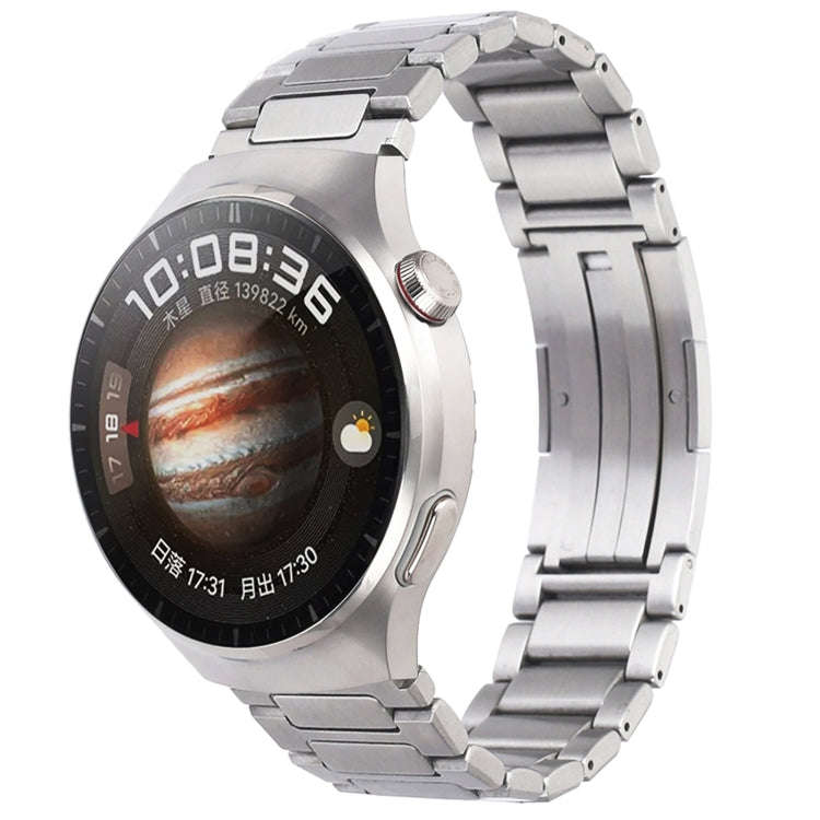 For Huawei Watch 4 / 4 Pro H-Shaped Folding Buckle Stainless Steel Metal Watch Band(Silver)