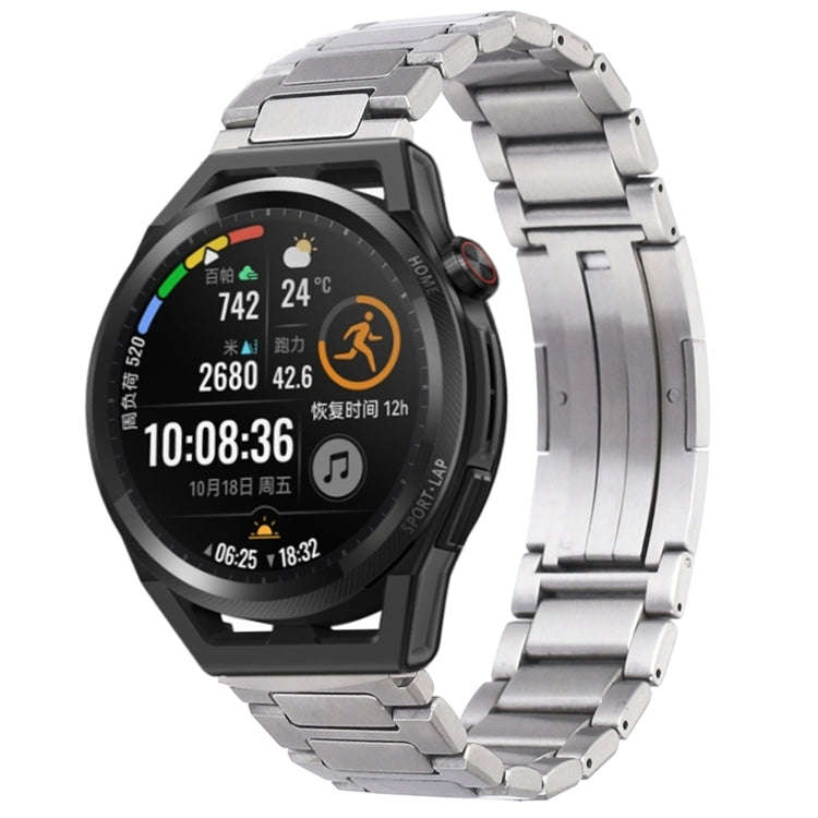 For Huawei Watch GT Runner H-Shaped Folding Buckle Stainless Steel Metal Watch Band(Silver)
