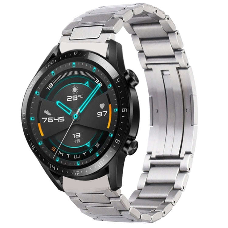 For Huawei Watch GT2 46mm / Watch GT H-Shaped Folding Buckle Stainless Steel Metal Watch Band(Sil...