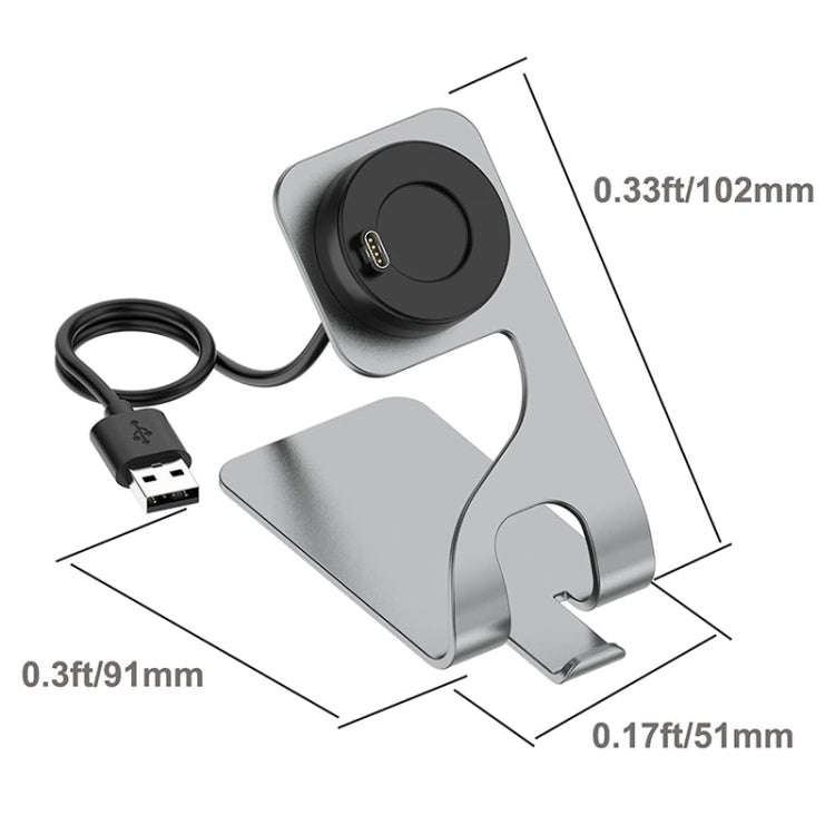 JUNSUNMAY For Garmin Venu 3 / Venu 3S USB Port Aluminum Alloy Watch Charger Holder, Length: 1.5m(...