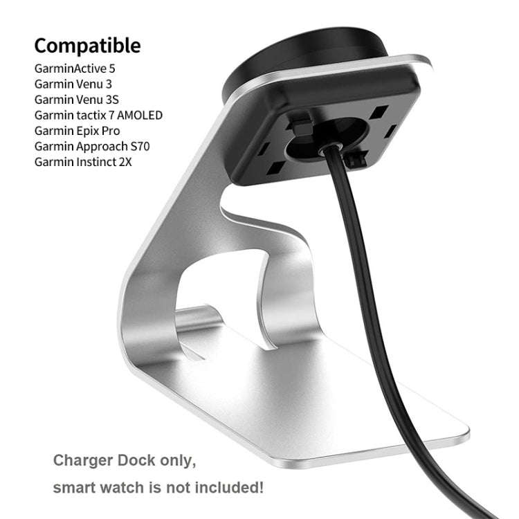 JUNSUNMAY For Garmin Venu 3 / Venu 3S USB Port Aluminum Alloy Watch Charger Holder, Length: 1.5m(...