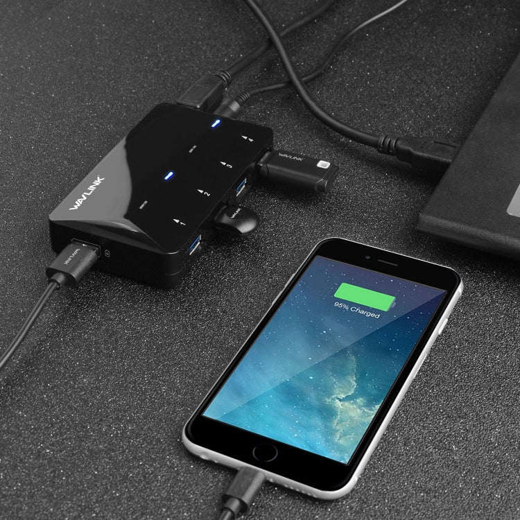 WAVLINK WL-UH3042P1 2.4A Fast Charging Adapter for Keyboard Mouse 4-Port USB3.0 HUB(EU Plug)