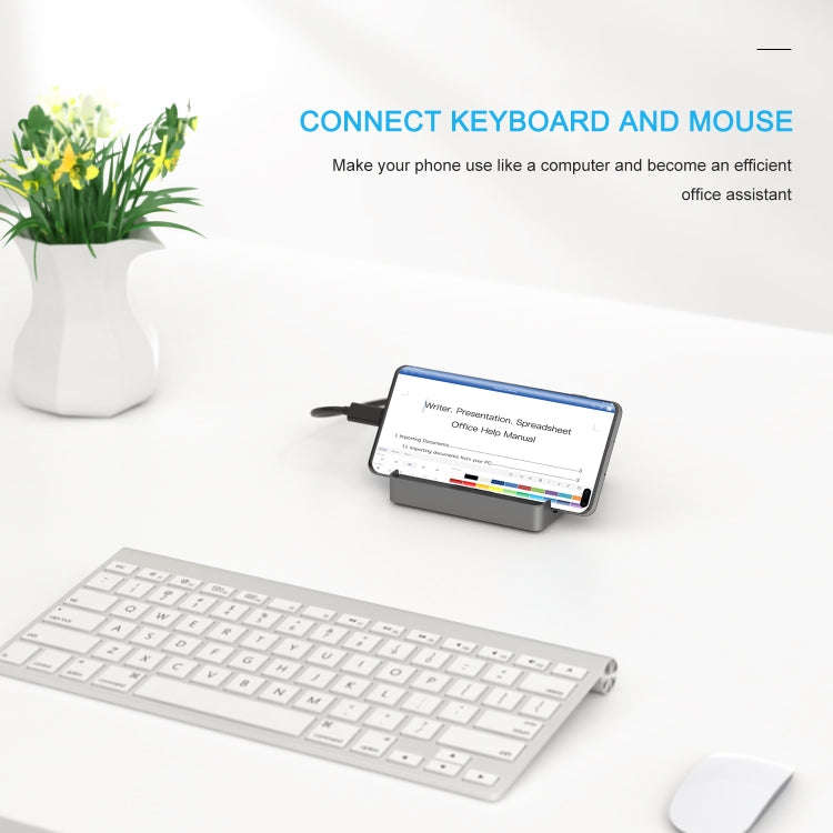 WAVLINK WL-UHP3D01 Portable Type-C Cell Phone Docking Station Multi-Port USB HUB Adapter(EU Plug)