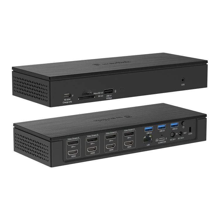 WAVLINK UG69PD10 1 to 4 Screens 4K/5K AV Transfer USB-C to HD Type-C Docking Station Hub, Plug:EU...