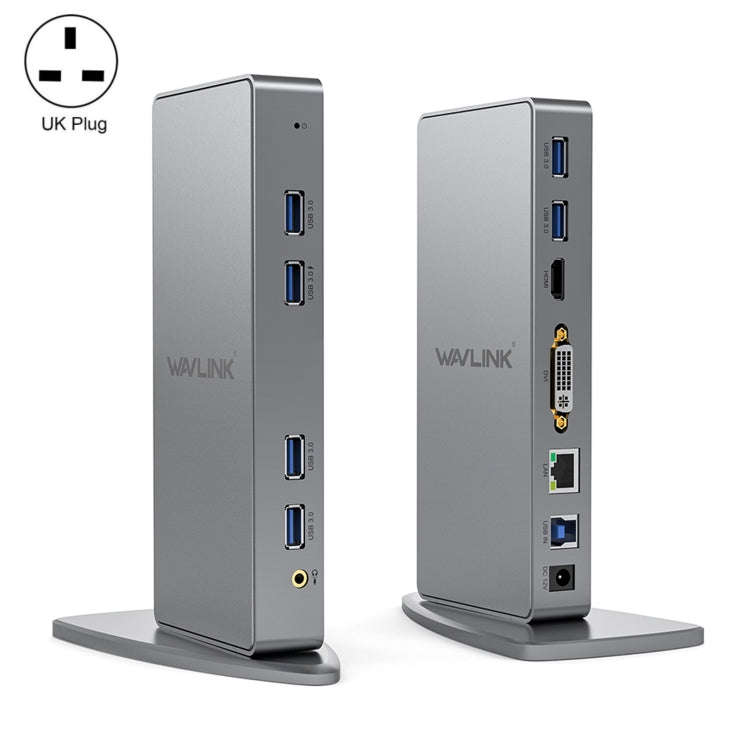 WAVLINK WL-UG39DK7 USB3.0 Hub Adapter Multi-Screen Graphics Card Universal Docking Station, Plug:...