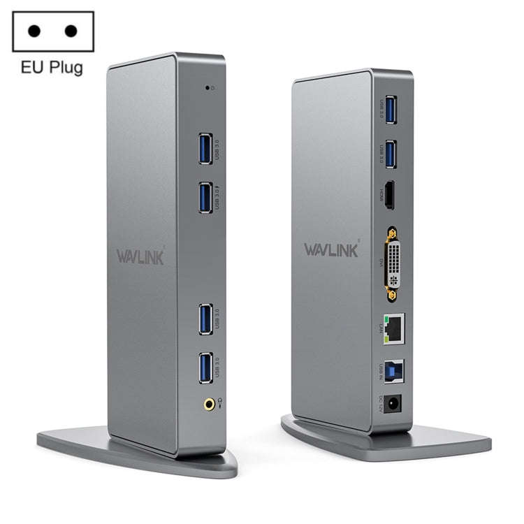 WAVLINK WL-UG39DK7 USB3.0 Hub Adapter Multi-Screen Graphics Card Universal Docking Station, Plug:...