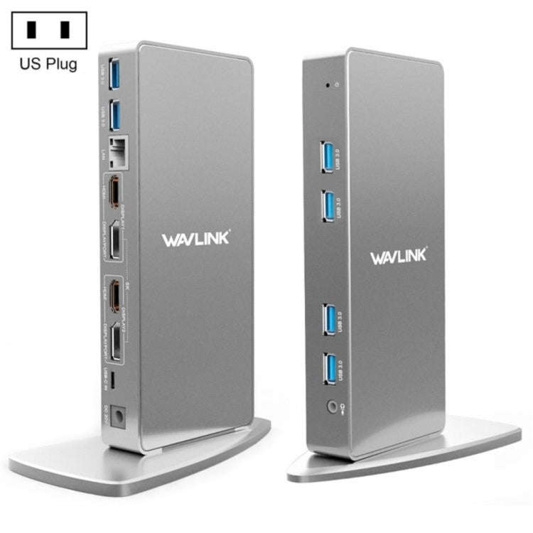 WAVLINK WL-UG69DK7 Laptops Type-C Universal Desktop Docking Station Aluminum Alloy HUB Adapter(US...