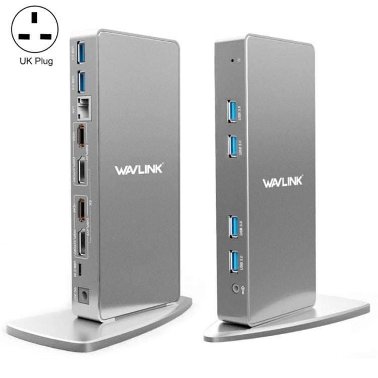 WAVLINK WL-UG69DK7 Laptops Type-C Universal Desktop Docking Station Aluminum Alloy HUB Adapter(UK...