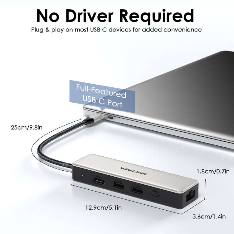 WAVLINK WL-UHP3414 100W Power 10Gbps 4K HDMI USB-C Dock HUB 3xUSB3.2 Gen 2 + 2.5G Ethernet Port