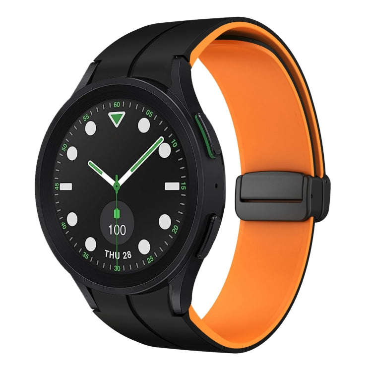 For Samsung Galaxy watch 5 Pro Golf Edition Two Color Magnetic Folding Buckle Silicone Watch Band...