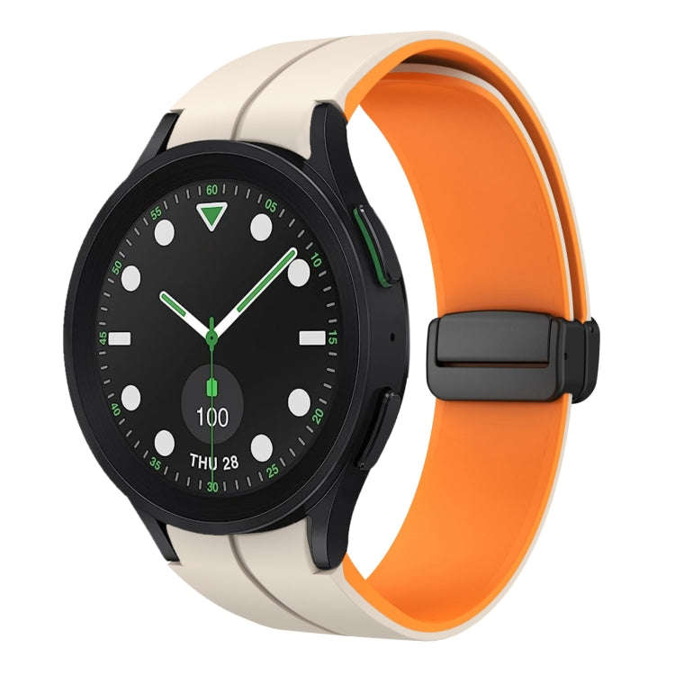 For Samsung Galaxy watch 5 Pro Golf Edition Two Color Magnetic Folding Buckle Silicone Watch Band...