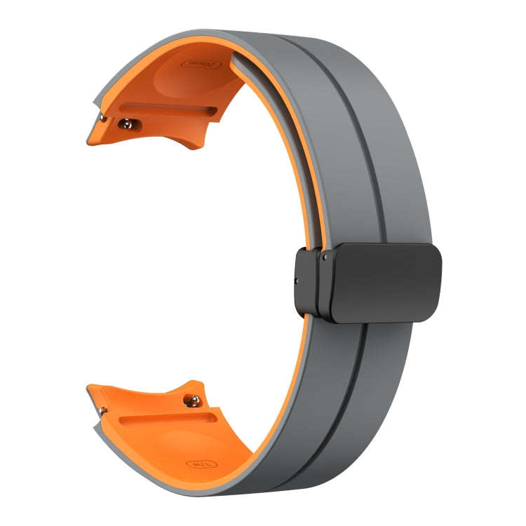 For Samsung Galaxy watch 5 Golf Edition Two Color Magnetic Folding Buckle Silicone Watch Band(Gre...