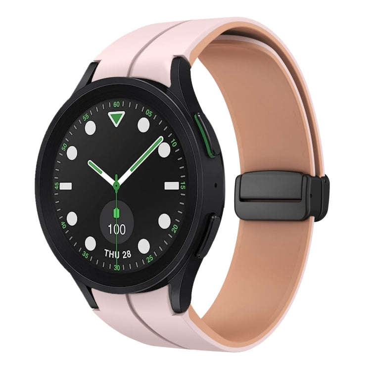 For Samsung Galaxy watch 5 Golf Edition Two Color Magnetic Folding Buckle Silicone Watch Band(Pin...