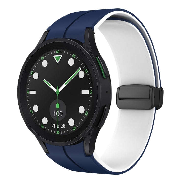 For Samsung Galaxy watch 5 Golf Edition Two Color Magnetic Folding Buckle Silicone Watch Band(Mid...
