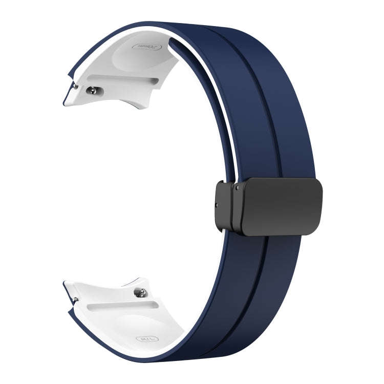 For Samsung Galaxy Watch 5  44mm Two Color Magnetic Folding Buckle Silicone Watch Band(Midnight B...