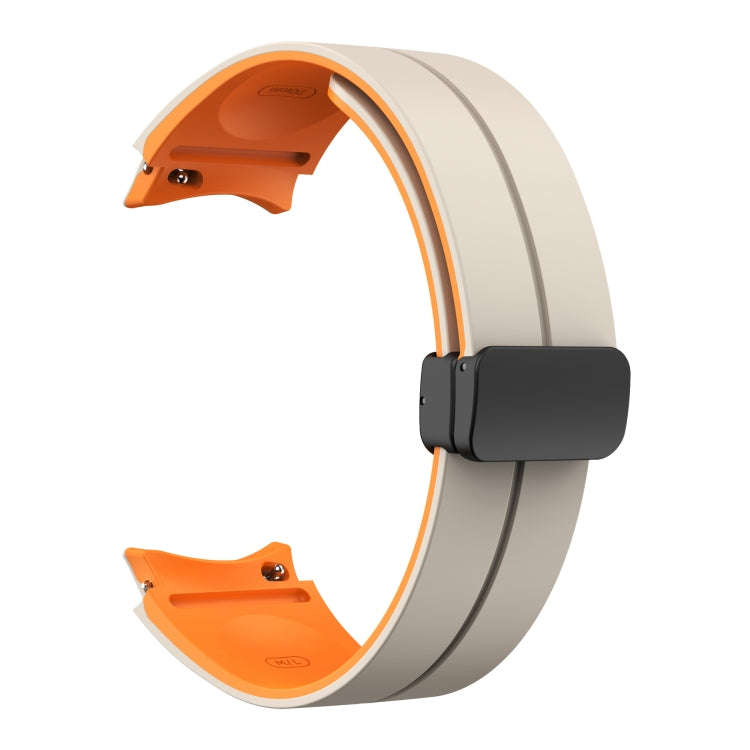 For Samsung Galaxy Watch 5  40mm Two Color Magnetic Folding Buckle Silicone Watch Band(Starlight+...