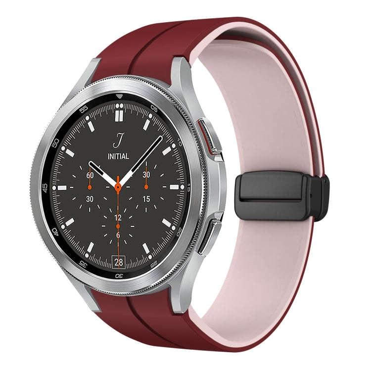 For Samsung  Galaxy Watch 4 Classic 46mm Two Color Magnetic Folding Buckle Silicone Watch Band(Wi...