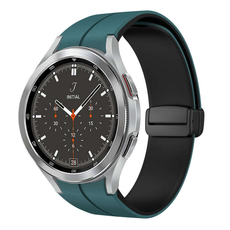 For Samsung  Galaxy Watch 4 Classic 46mm Two Color Magnetic Folding Buckle Silicone Watch Band(Gr...