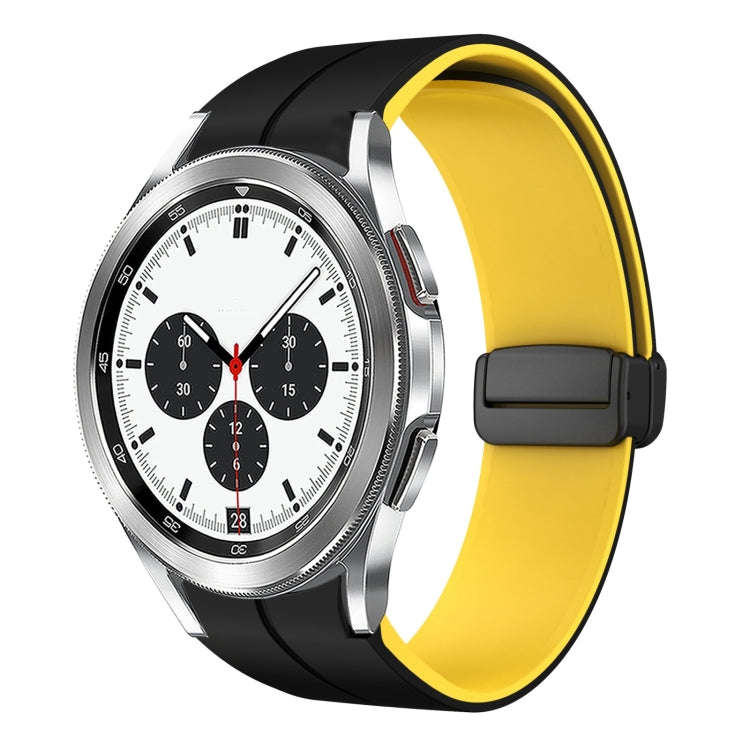 For Samsung  Galaxy Watch 4 Classic 42mm Two Color Magnetic Folding Buckle Silicone Watch Band(Bl...