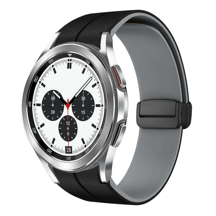 For Samsung  Galaxy Watch 4 Classic 42mm Two Color Magnetic Folding Buckle Silicone Watch Band(Bl...