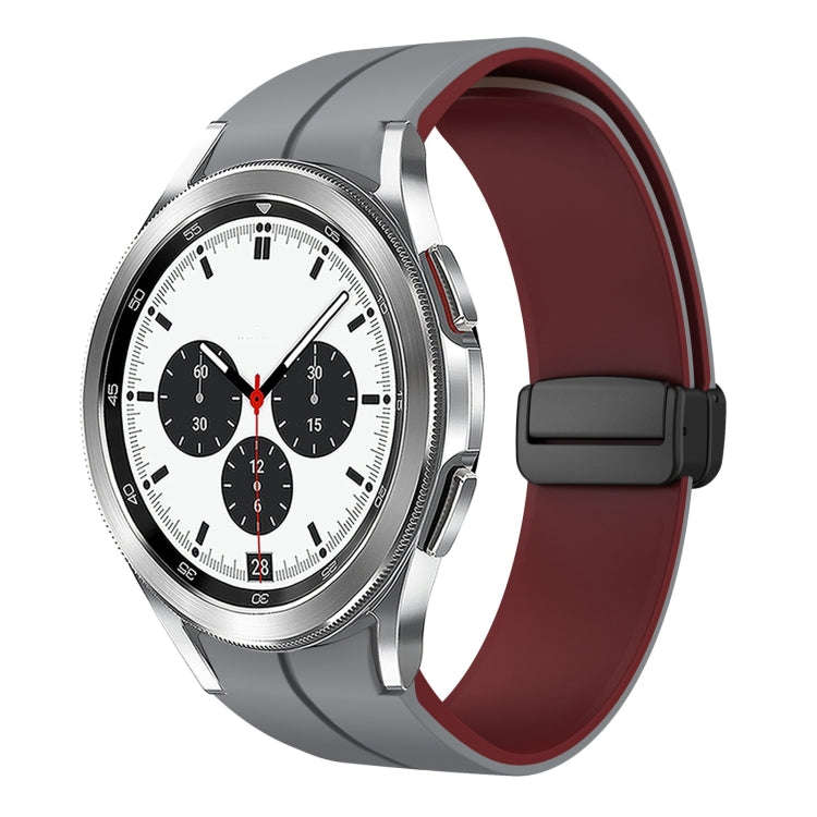 For Samsung  Galaxy Watch 4 Classic 42mm Two Color Magnetic Folding Buckle Silicone Watch Band(Gr...