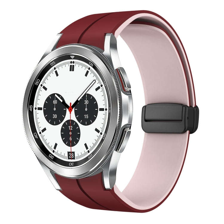 For Samsung  Galaxy Watch 4 Classic 42mm Two Color Magnetic Folding Buckle Silicone Watch Band(Wi...