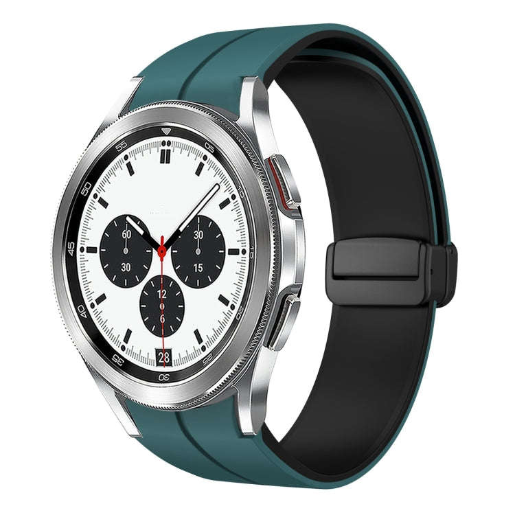 For Samsung  Galaxy Watch 4 Classic 42mm Two Color Magnetic Folding Buckle Silicone Watch Band(Gr...