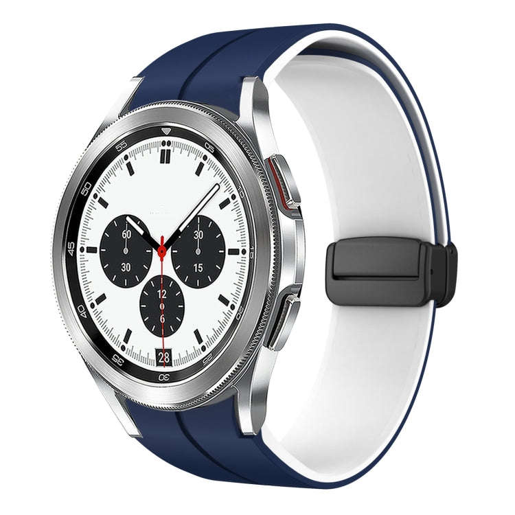 For Samsung  Galaxy Watch 4 Classic 42mm Two Color Magnetic Folding Buckle Silicone Watch Band(Mi...