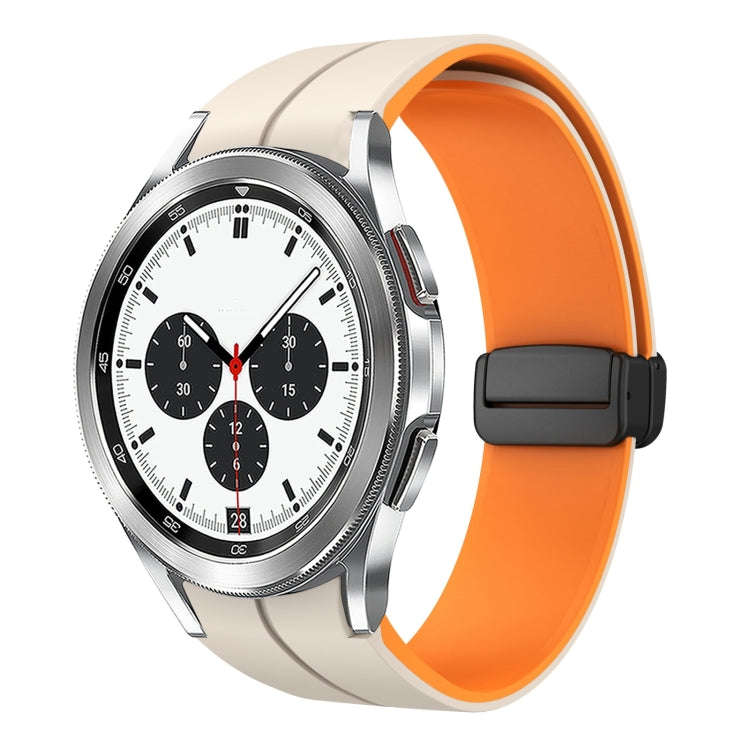 For Samsung  Galaxy Watch 4 Classic 42mm Two Color Magnetic Folding Buckle Silicone Watch Band(St...