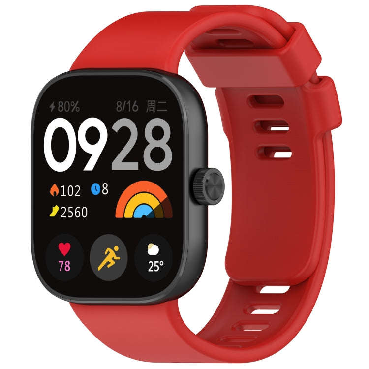For Redmi Watch 4 Solid Color Silicone Sports Watch Band(Red)