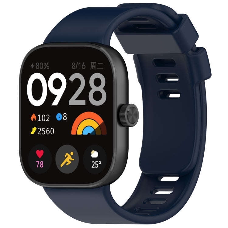 For Redmi Watch 4 Solid Color Silicone Sports Watch Band(Dark Blue)