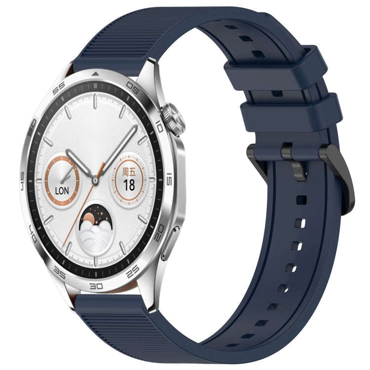 For Huawei Watch GT4 46mm 22mm Textured Silicone Solid Color Watch Band(Midnight Blue)