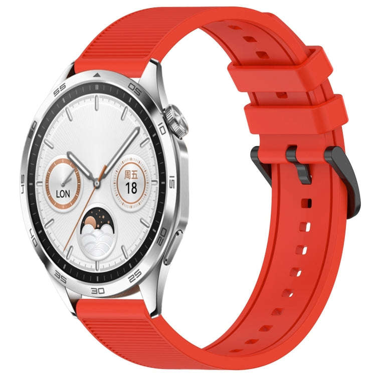 For Huawei Watch GT4 46mm 22mm Textured Silicone Solid Color Watch Band(Red)