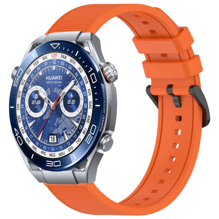 For Huawei Watch Ultimate 22mm Textured Silicone Solid Color Watch Band(Orange)