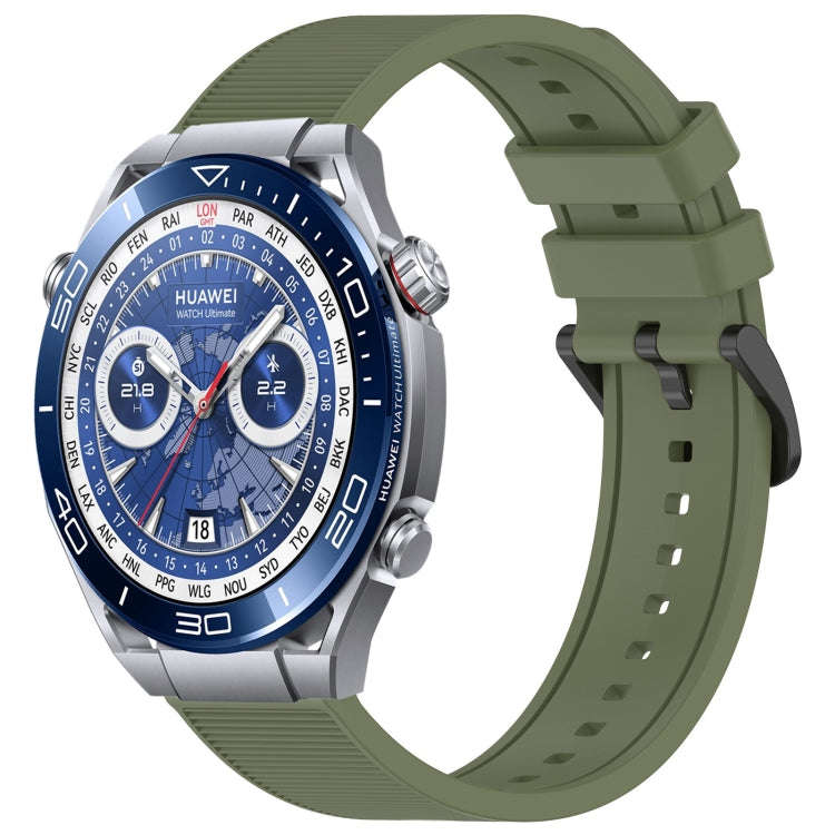 For Huawei Watch Ultimate 22mm Textured Silicone Solid Color Watch Band(Green)