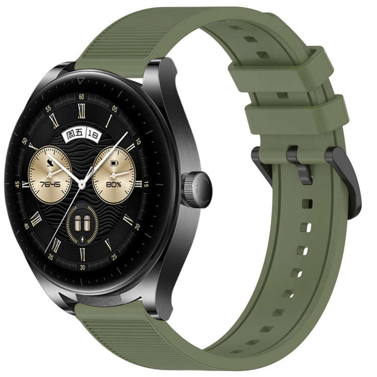 For Huawei Watch Buds 22mm Textured Silicone Solid Color Watch Band(Green)