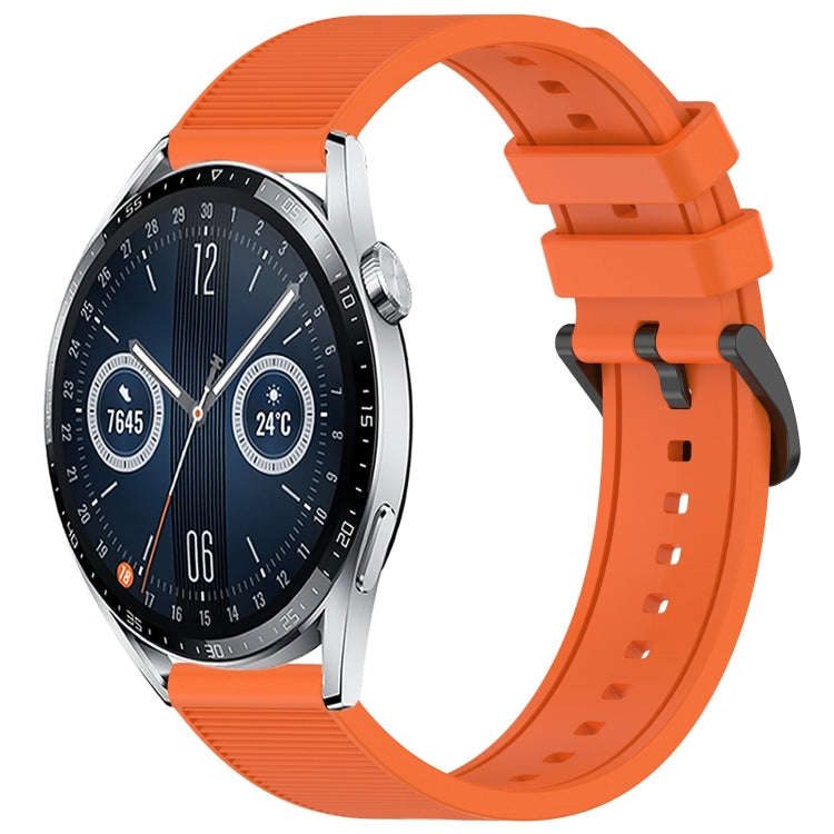 For Huawei Watch GT3 46mm 22mm Textured Silicone Solid Color Watch Band(Orange)