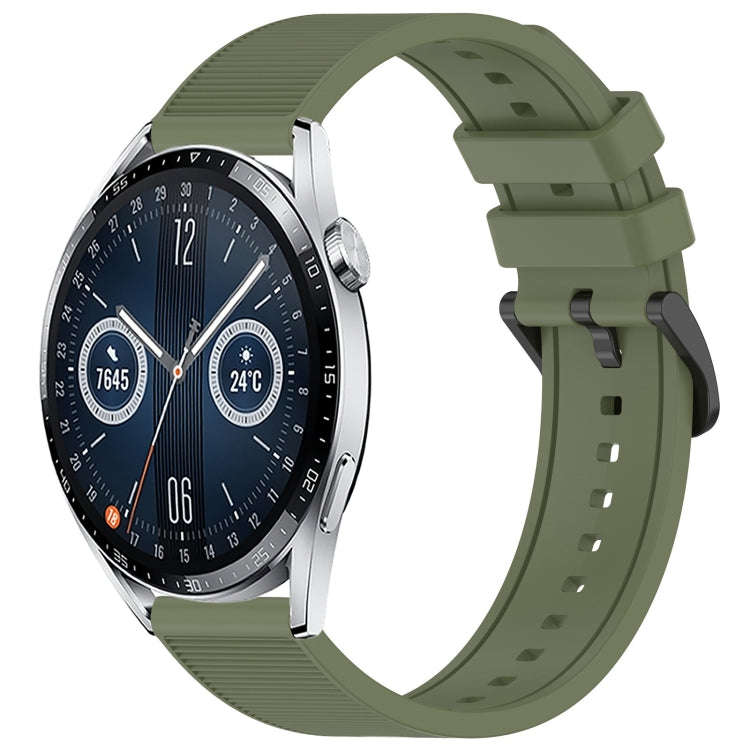 For Huawei Watch GT3 46mm 22mm Textured Silicone Solid Color Watch Band(Green)