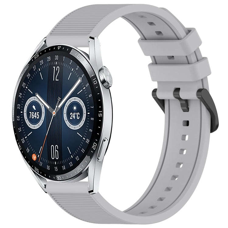 For Huawei Watch GT3 46mm 22mm Textured Silicone Solid Color Watch Band(Grey)