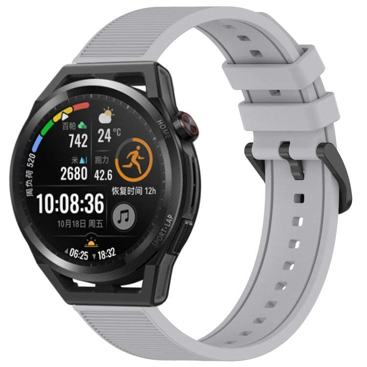 For Huawei Watch GT Runner 22mm Textured Silicone Solid Color Watch Band(Grey)
