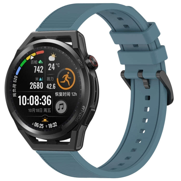 For Huawei Watch GT Runner 22mm Textured Silicone Solid Color Watch Band(Rock Cyan)