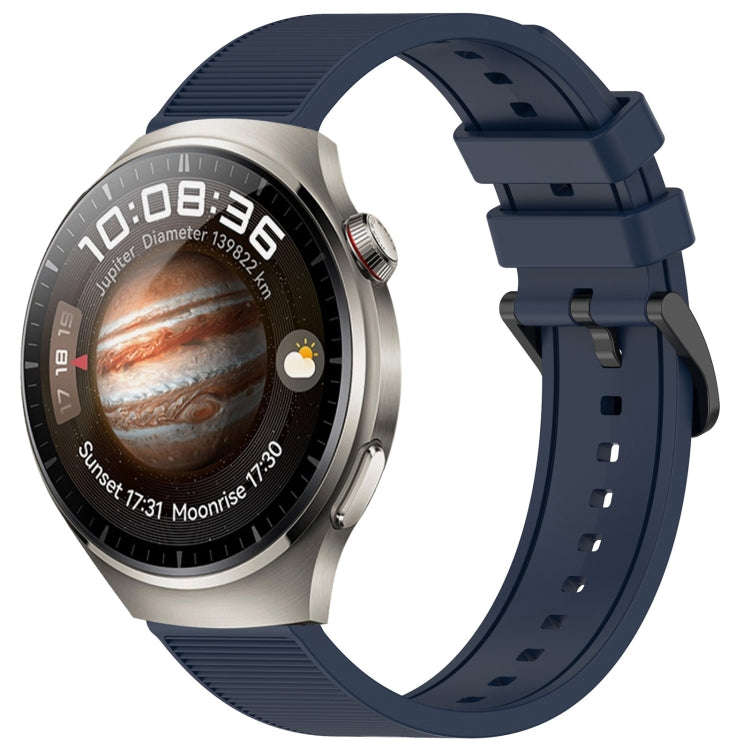 For Huawei Watch 4 22mm Textured Silicone Solid Color Watch Band(Midnight Blue)